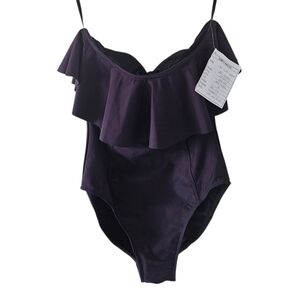 Magicsuit Eggplant Purple Ruffle Top One Piece Swimsuit NWT SAMPLE